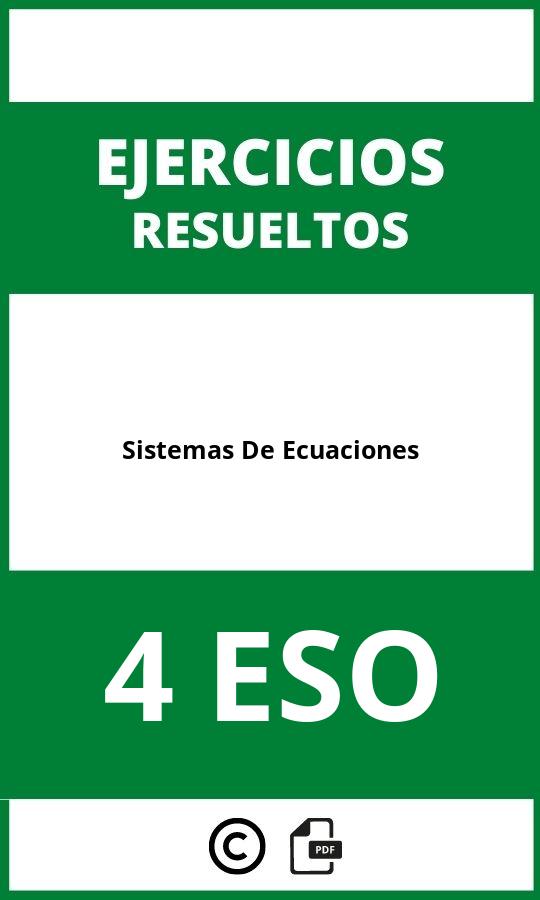 Ejercicios De Sistemas De Ecuaciones 4 ESO PDF