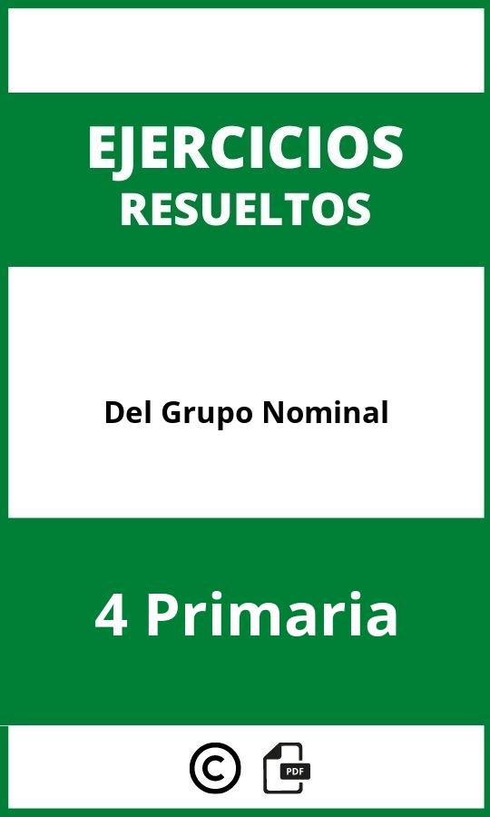 Ejercicios Del Grupo Nominal 4 Primaria PDF