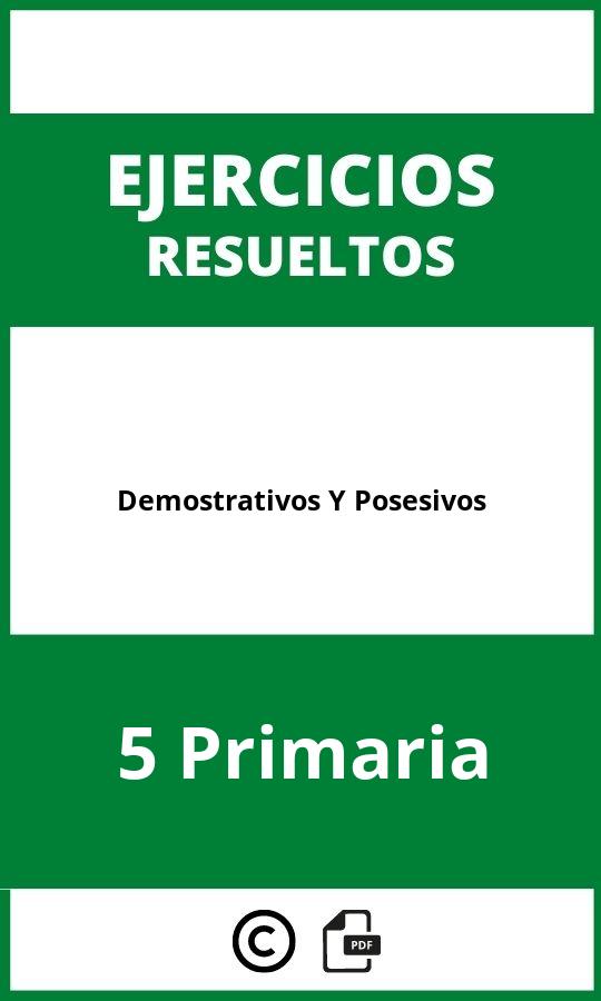 Ejercicios Demostrativos Y Posesivos 5 Primaria PDF