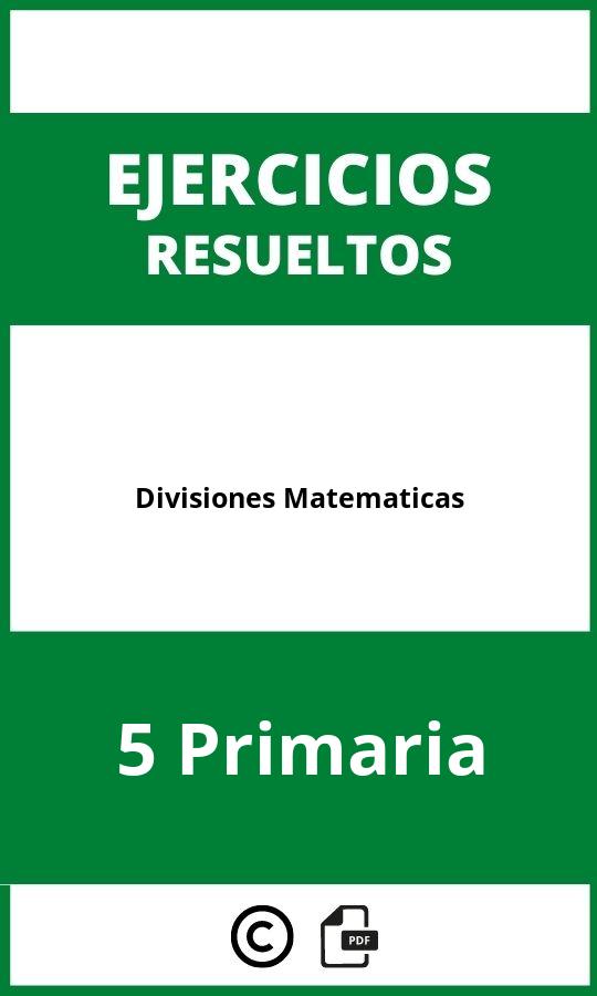 Ejercicios Divisiones Matematicas 5 Primaria PDF