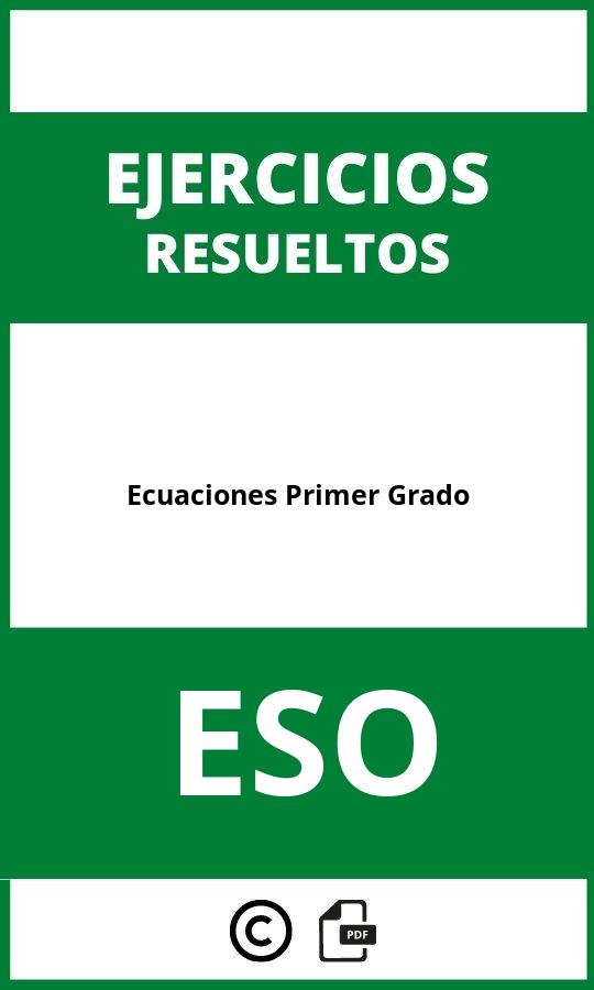 Ejercicios Ecuaciones Primer Grado ESO PDF