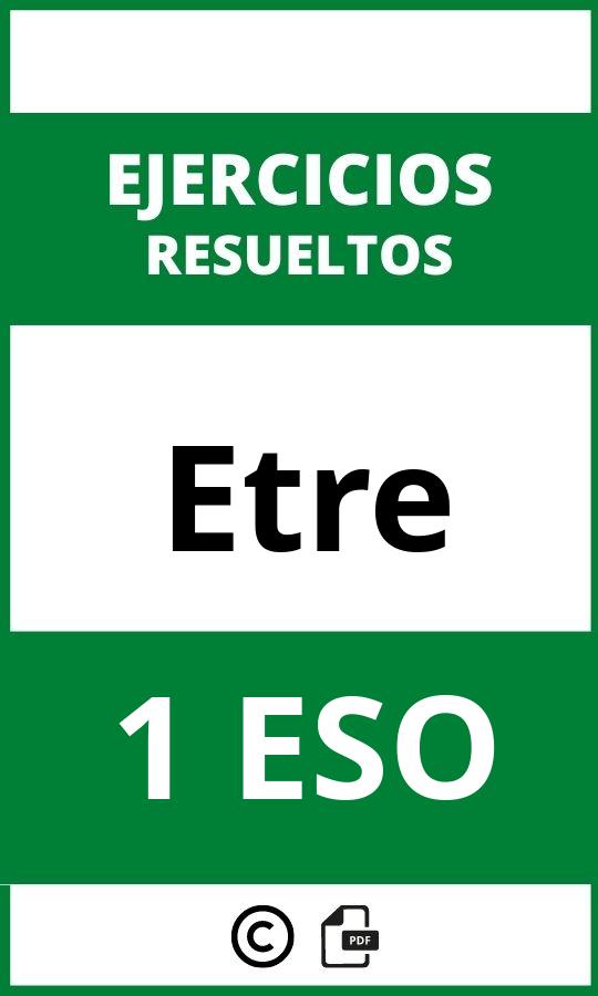 Ejercicios Etre PDF 1 ESO