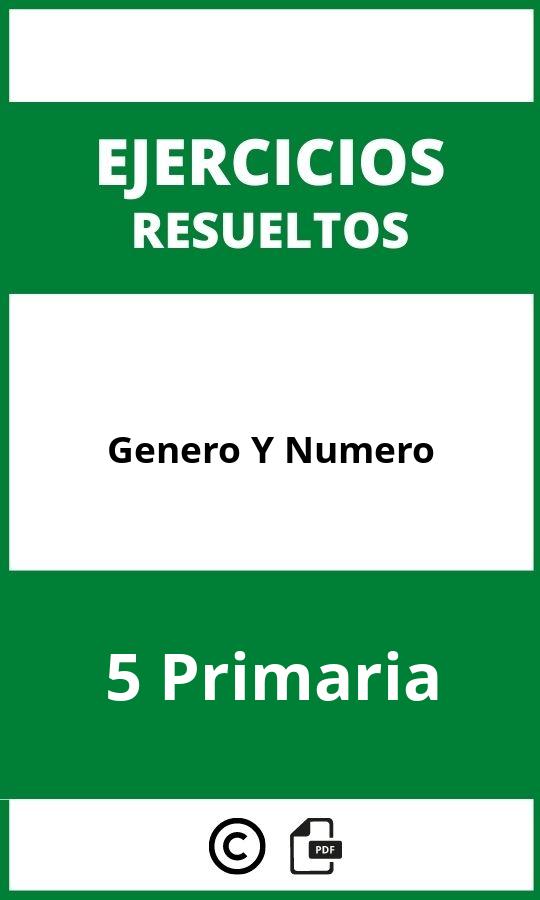 Ejercicios Genero Y Numero 5 Primaria PDF