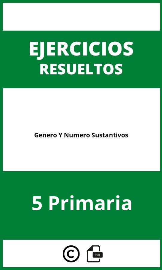 Ejercicios Genero Y Numero Sustantivos 5 Primaria PDF