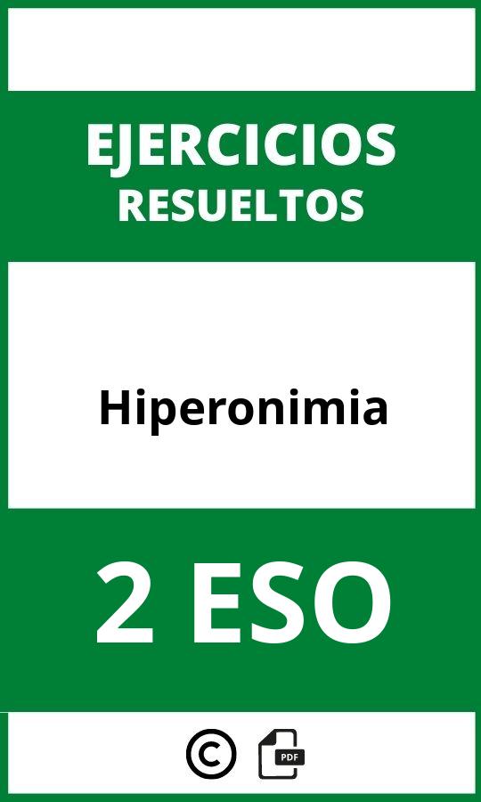 Ejercicios Hiperonimia 2 ESO PDF