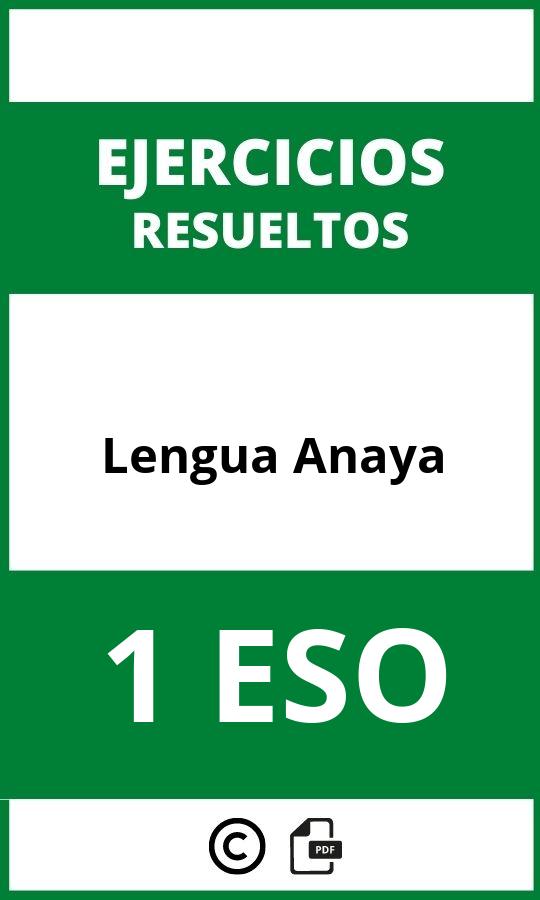 Ejercicios Lengua 1 ESO PDF Anaya