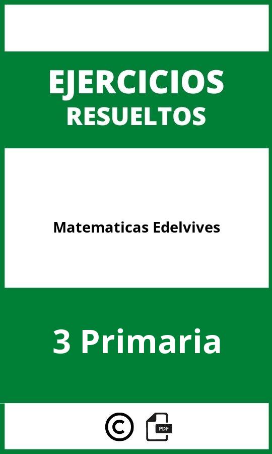 Ejercicios Matematicas 3 Primaria Edelvives PDF