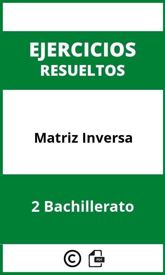 Ejercicios Matriz Inversa 2 Bachillerato PDF