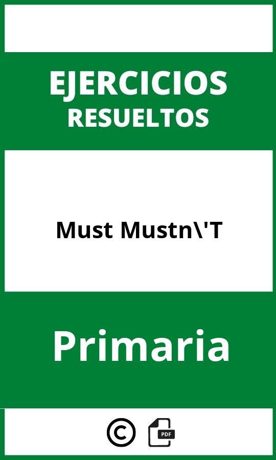 Ejercicios Must Mustn'T PDF Primaria