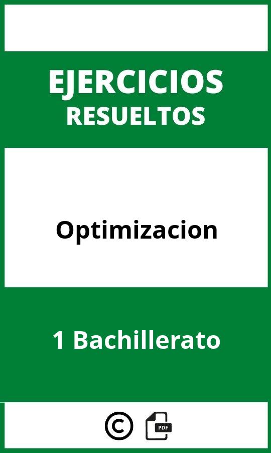 Ejercicios Optimizacion 1 Bachillerato PDF