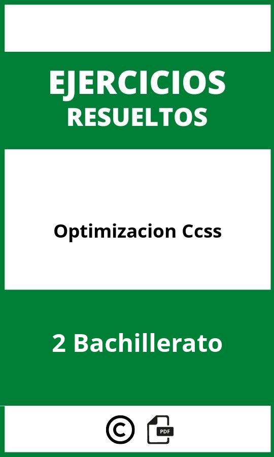 Ejercicios Optimizacion 2 Bachillerato Ccss PDF