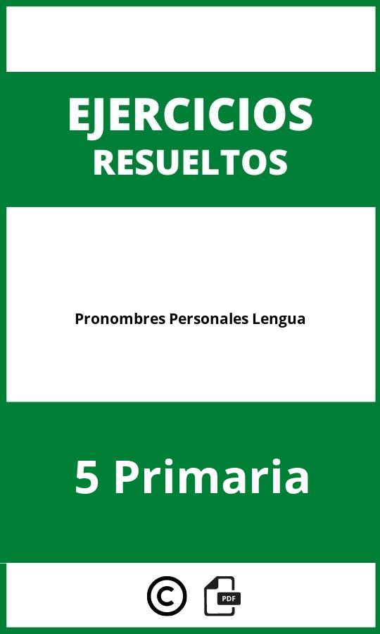 Ejercicios Pronombres Personales Lengua 5 Primaria PDF