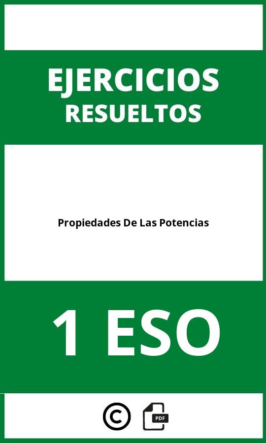 Ejercicios Propiedades De Las Potencias 1 ESO PDF