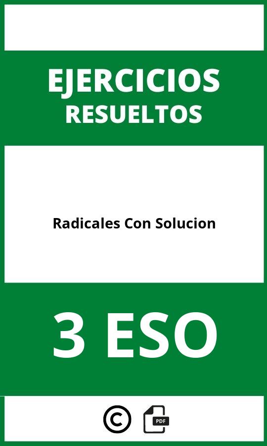 Ejercicios Radicales 3 ESO PDF Con Solucion 2024