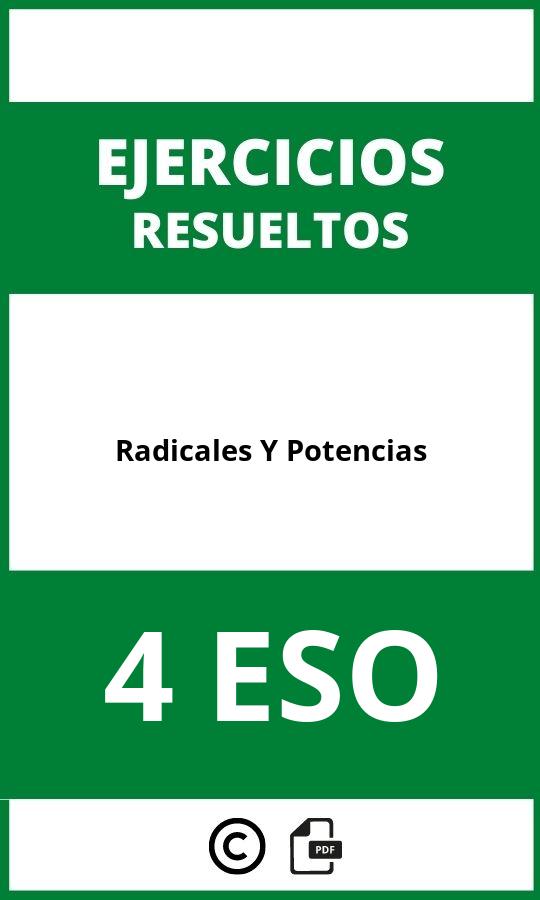 Ejercicios Radicales Y Potencias 4 ESO PDF