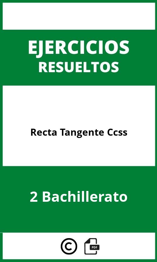 Ejercicios Recta Tangente 2 Bachillerato Ccss PDF