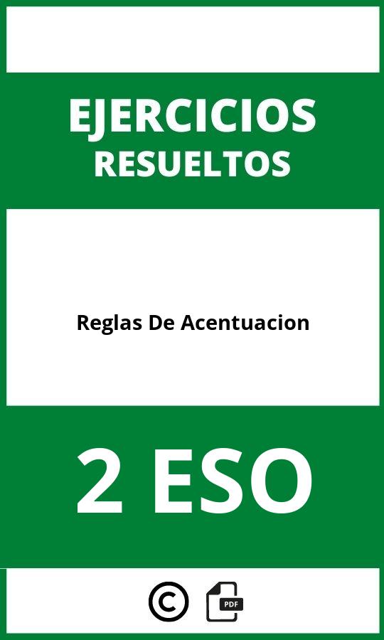 Ejercicios Reglas De Acentuacion 2 ESO PDF