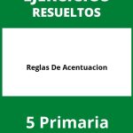 Ejercicios Reglas De Acentuacion 5 Primaria PDF