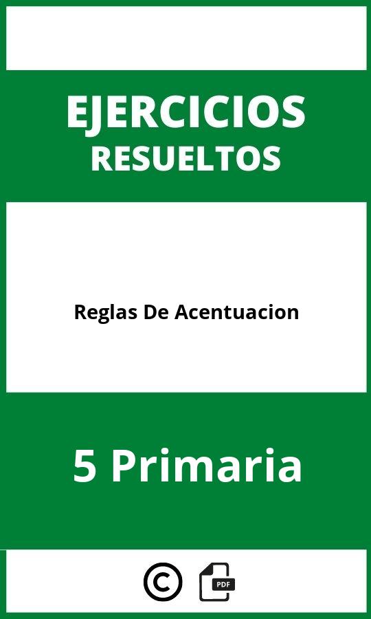 Ejercicios Reglas De Acentuacion 5 Primaria PDF