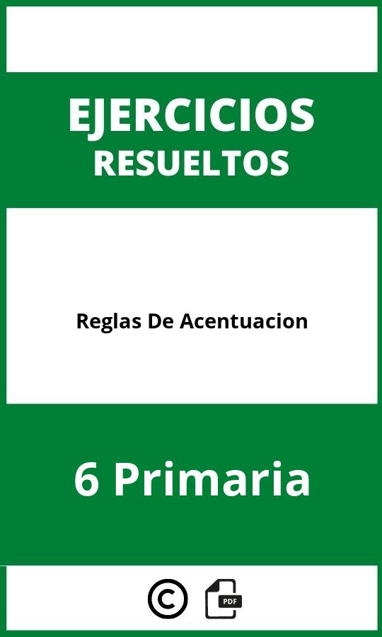 Ejercicios Reglas De Acentuacion 6 Primaria PDF