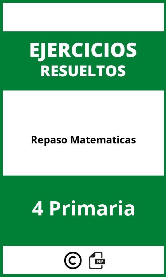 Ejercicios Repaso 4 Primaria Matematicas PDF