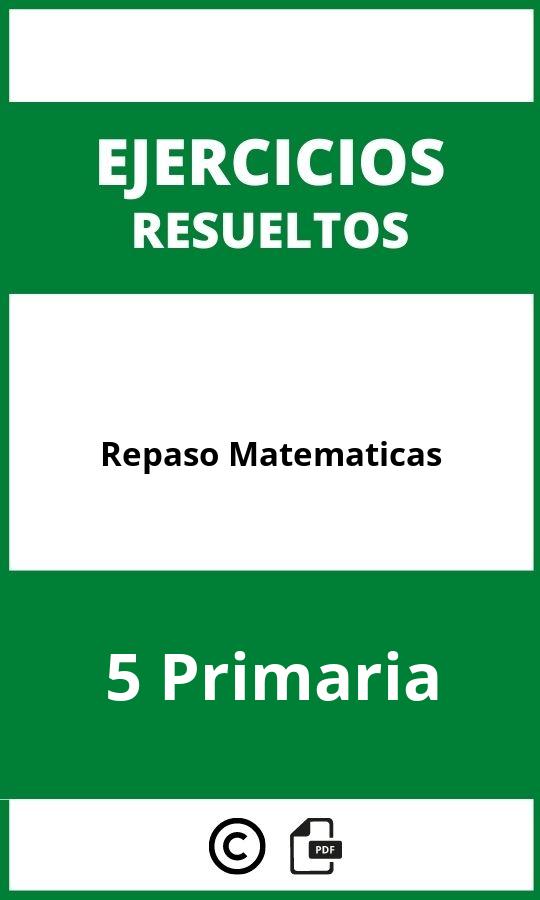 Ejercicios Repaso 5 Primaria Matematicas PDF