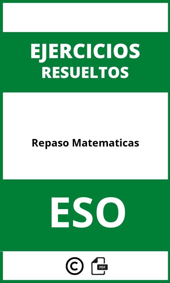 Ejercicios Repaso Matematicas ESO PDF