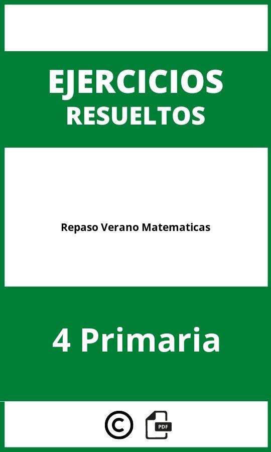 Ejercicios Repaso Verano Matematicas 4 Primaria PDF