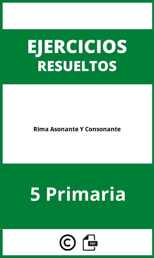 Ejercicios Rima Asonante Y Consonante 5 Primaria PDF