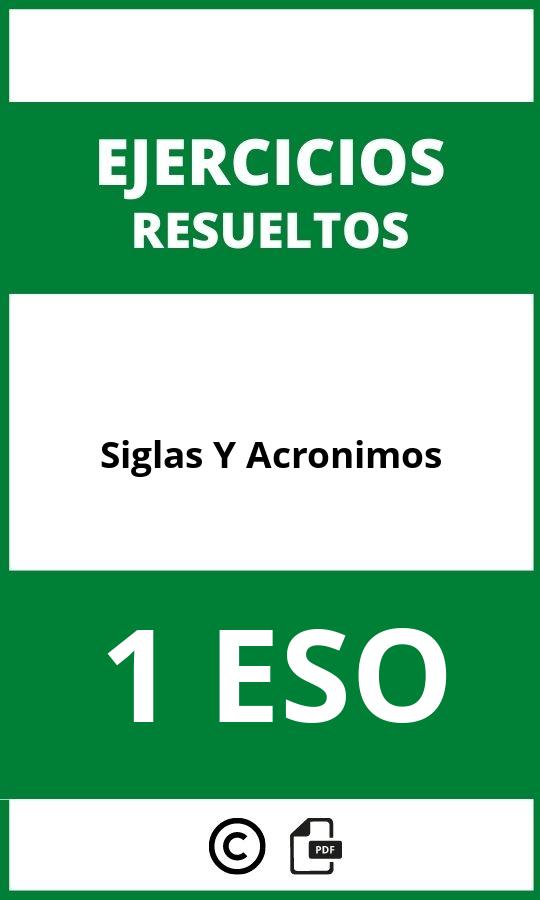 Ejercicios Siglas Y Acronimos 1 ESO PDF