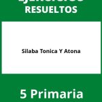 Ejercicios Silaba Tonica Y Atona 5 Primaria PDF