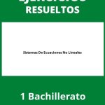 Ejercicios Sistemas De Ecuaciones No Lineales 1 Bachillerato PDF