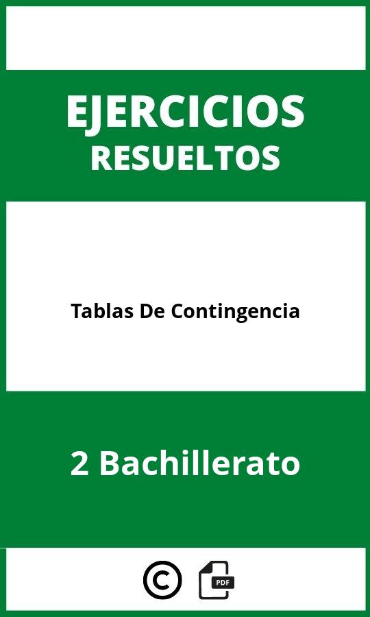 Ejercicios Tablas De Contingencia 2 Bachillerato PDF