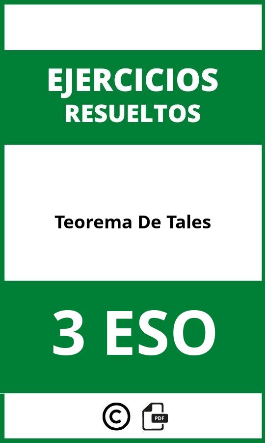 Ejercicios Teorema De Tales 3 ESO PDF