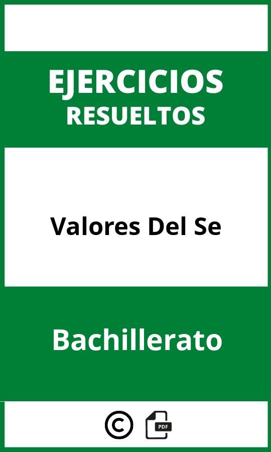 Ejercicios Valores Del Se Bachillerato PDF