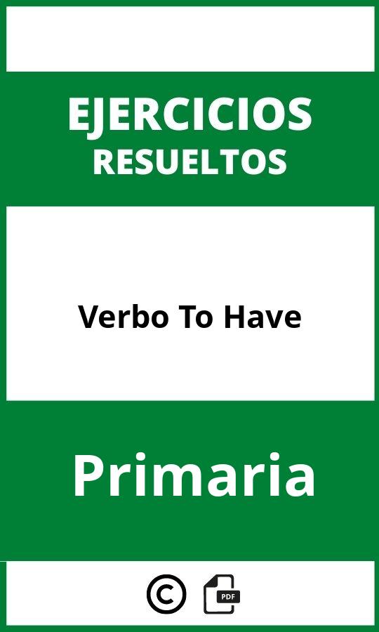 Ejercicios Verbo To Have Primaria PDF