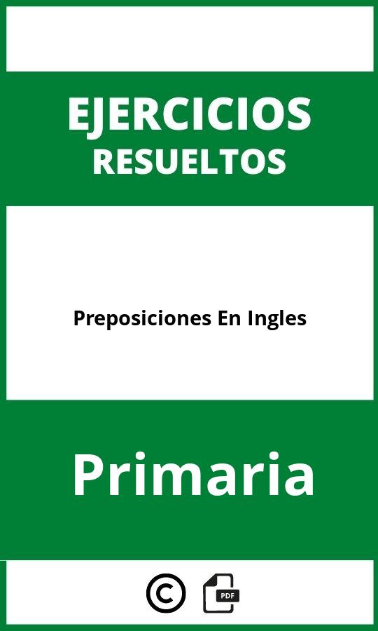 Preposiciones En Ingles Primaria Ejercicios PDF