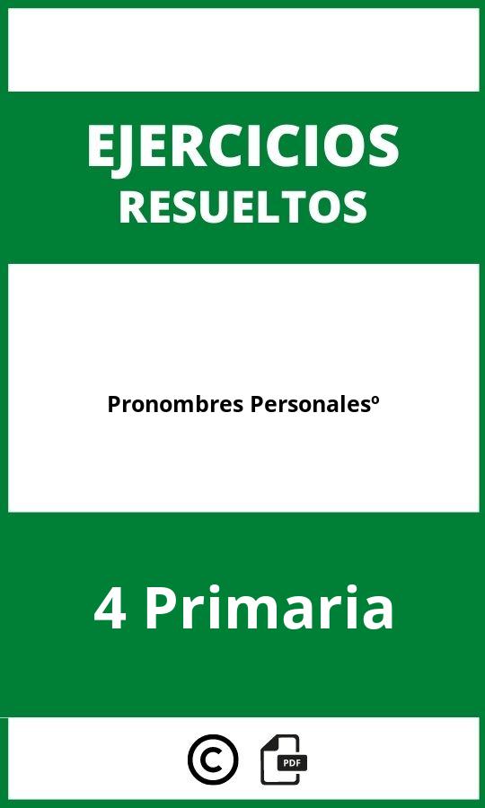 Pronombres Personales Ejercicios 4 Primaria PDF