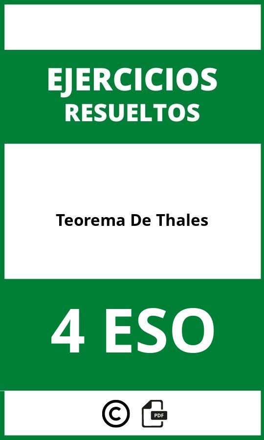 Teorema De Thales Ejercicios 4 Eso Pdf 2024 5435